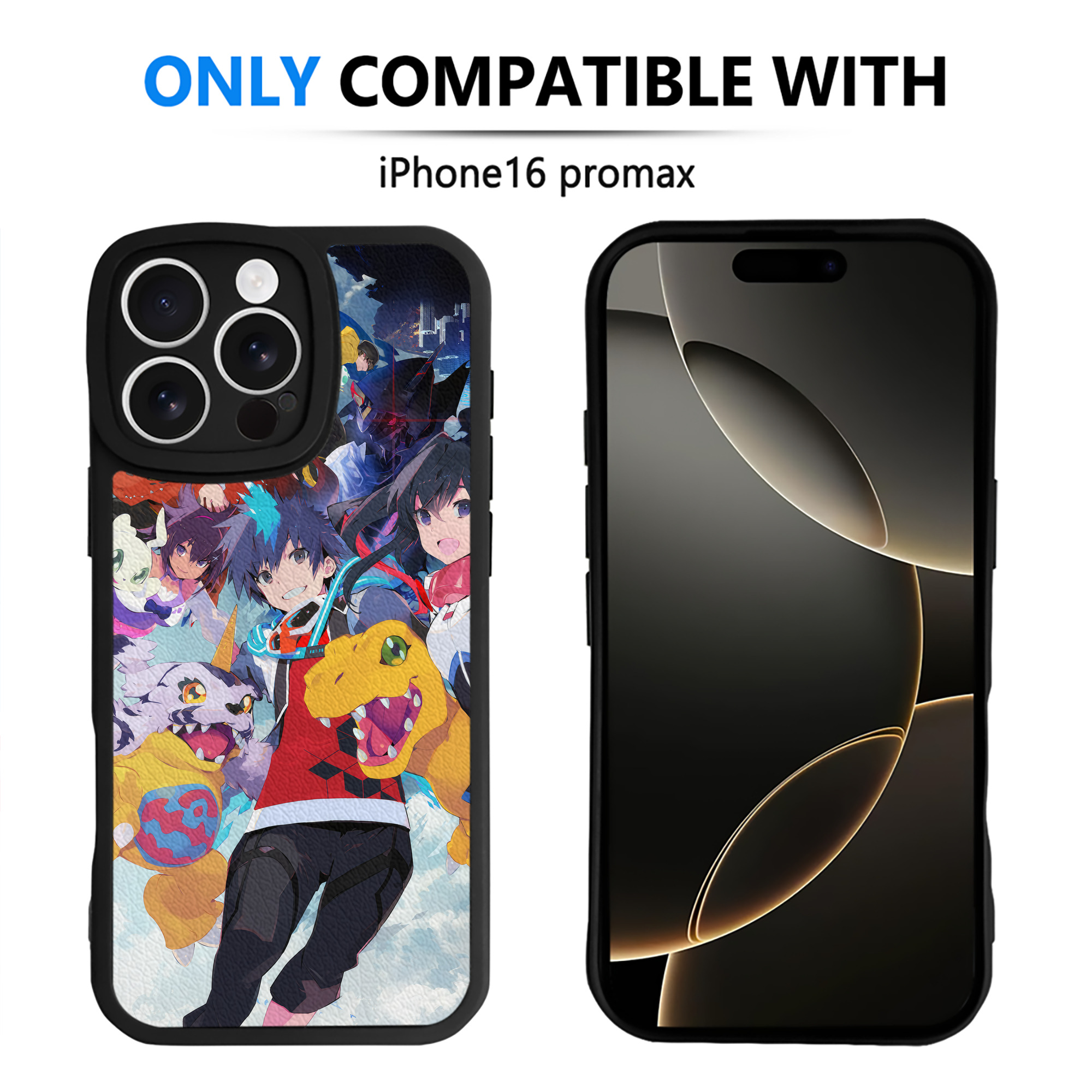 （画像用） Digimon デジタルモンスター/デジモン 【iPhone 16シリーズ対応】シリコンスマホケース（レザー調） 材質：シリコン